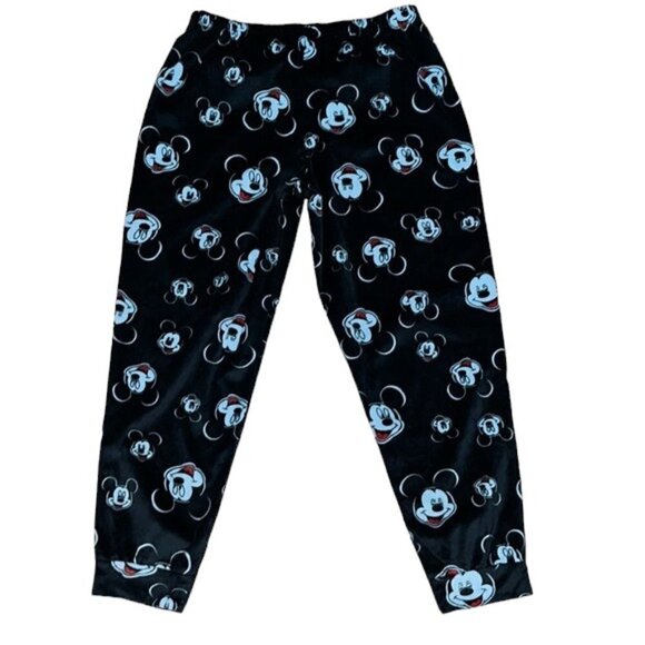 DISNEY MICKEY MOUSE Womens 2pc Black Velour Pajama Set Size Medium NWOT - Picture 3 of 8